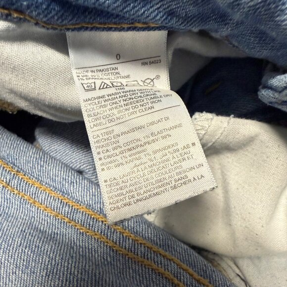 Old Navy O.G. Straight Distressed Jeans Size 0 Light Blue Denim Casual Pants - Picture 3 of 7